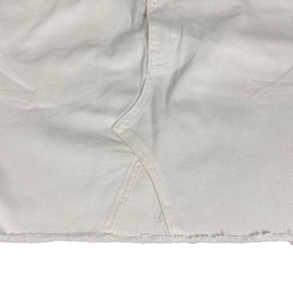 J Crew Denim Mini Skirt Frayed Raw Hem Distressed Size 31 White - Picture 5 of 9